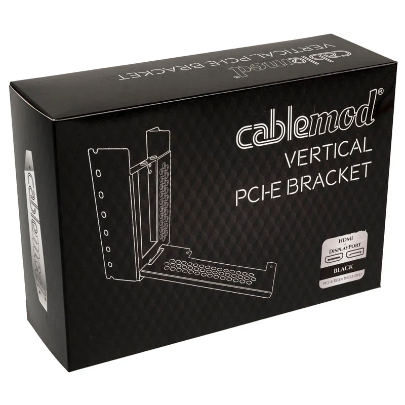 CableMod Vertikale PCI-e-Halterung – HDMI + DisplayPort – SCHWARZ