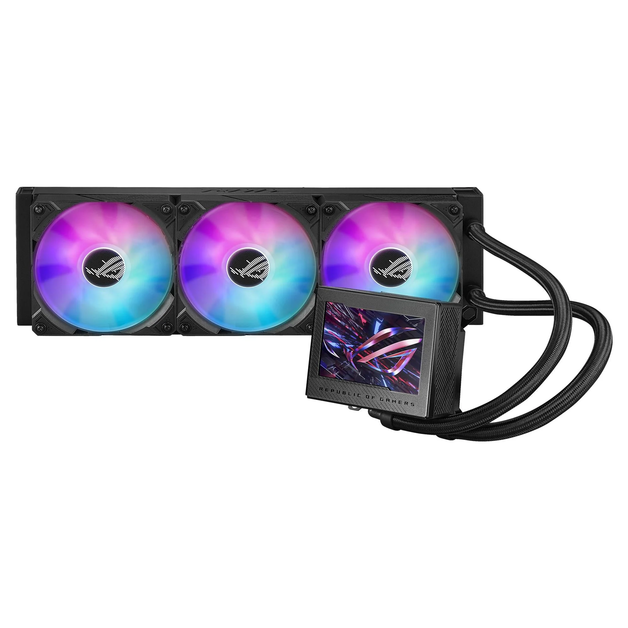 ASUS ROG RYUJIN III 360 ARBG AiO Water Cooler w. 3.5 LCD. 3x120mm ROG ARGB MD Fans 2200 (AM5 comp.)
