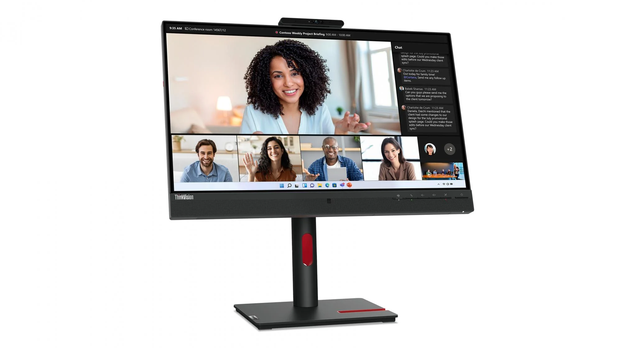 Lenovo ThinkVision T24mv-30 24 1920 x 1080 (Full HD) HDMI DisplayPort USB-C Pivot Skærm