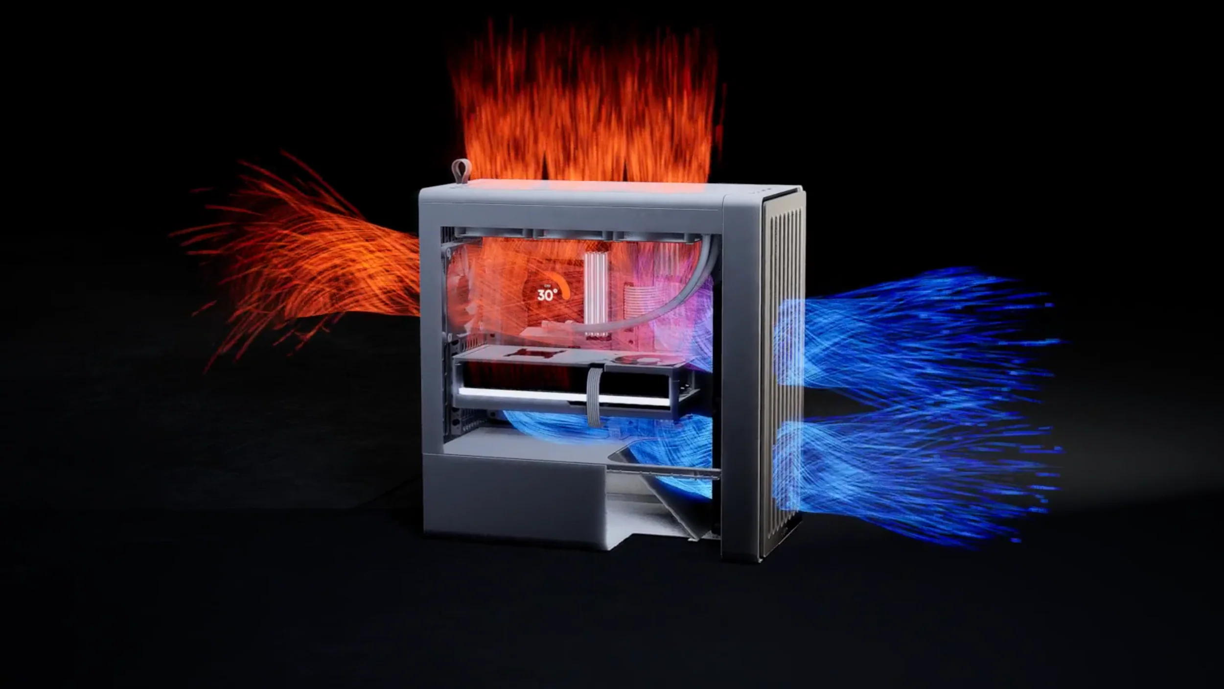 HAVN BF 360 Flow – hvid Mid Tower kabinet med præinstallerede high-performance fans